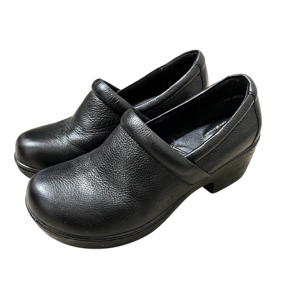 BOC Born Of Concept 8 Black Leather Slip On Comfort Chunky Platform Clog Shoes - Picture 3 of 7